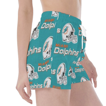 Miami Football Game Day All Over Print Wide Waistband Sport Shorts
