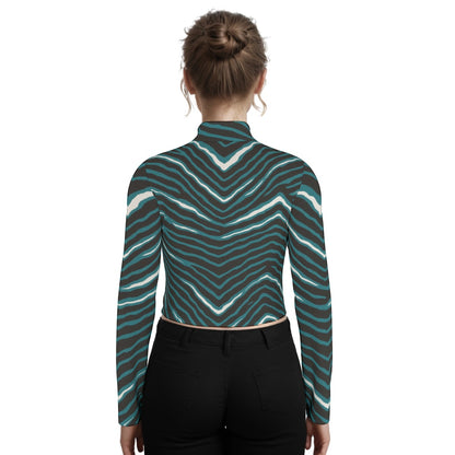 Philadelphia Football Game Day Eco-Friendly All-Over Print Women's Turtleneck T-shirt With Long Sleeve