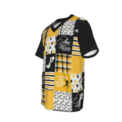 All-Over Print Men's Short Sleeve T-shirt with Neckline Tie