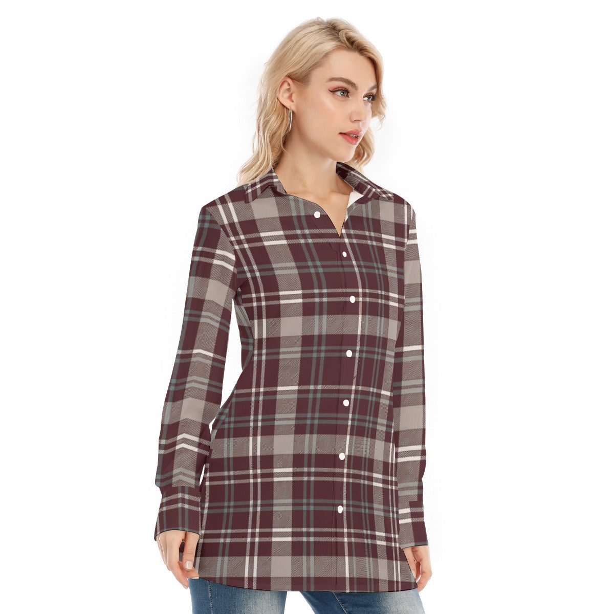 Texas Tartan Plaid A&M - Aggies  Women's Long Shirt