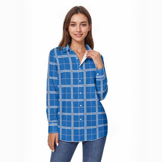 Kentucky Tartan Plaid Wildcats Women's Comfort Shirt With Button|125GSM Cotton