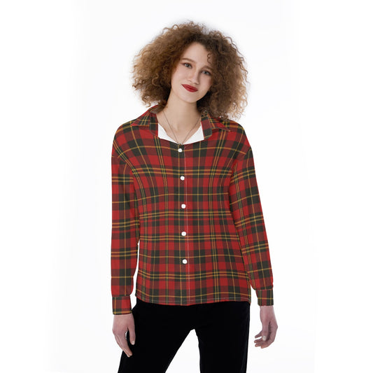 Maryland Tartan Plaid Terrapins Women's Satin Shirt