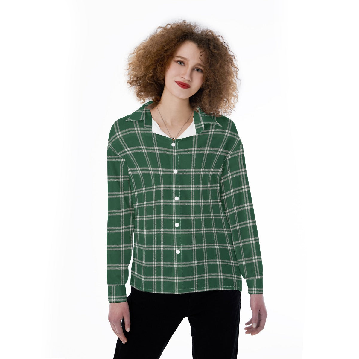 Michigan State Tartan Plaid Spartans Women's Satin Shirt