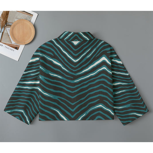 Philadelphia Football Game Day All-Over Print Women's Cropped Jacket | 245GSM Cotton