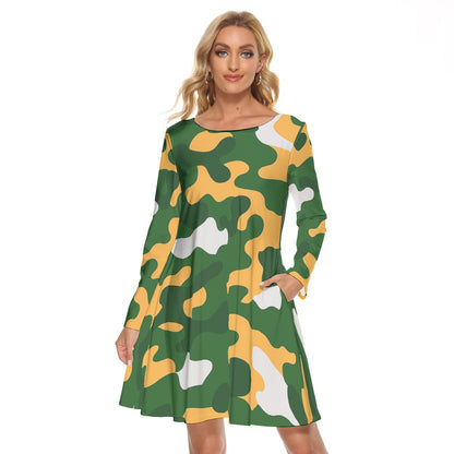Green Bay Football Game Day All-Over Print Women's Crew Neck Dress