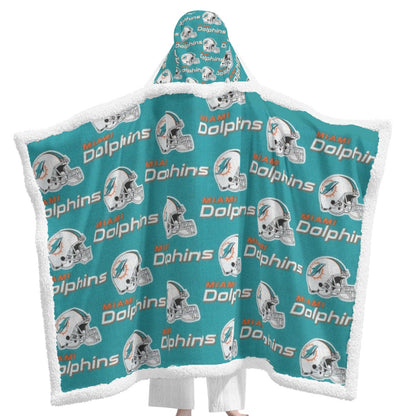 Miami Football Game Day All-Over Print Unisex Wearable Hooded Blanket