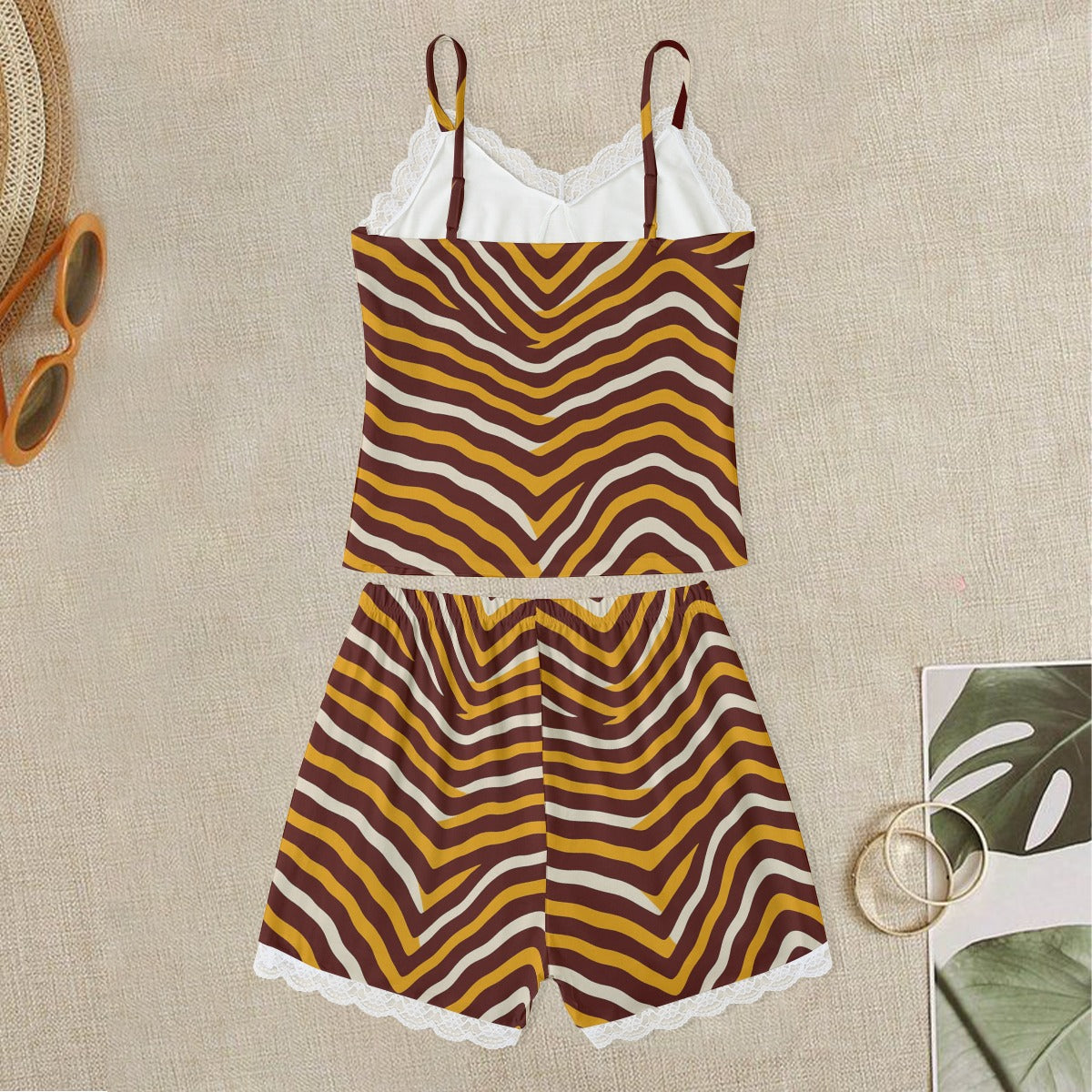 Washington Commanders Women's Cami Home Suit With Lace Edge