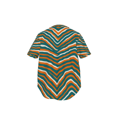 Miami Football Game Day All-Over Print Men's Short Sleeve Baseball Jersey With Pinstripes