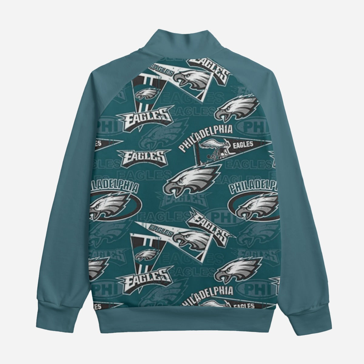 Philadelphia Football Game Day All-Over Print Unisex Stand Up Collar Jacket With Raglan Sleeve | 310GSM Cotton