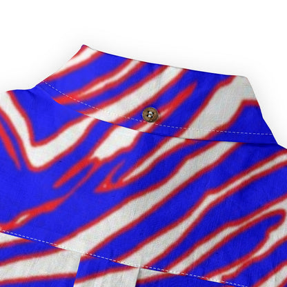 Buffalo Bills Zubaz Men's Casual Lapel Long Sleeve Shirt|125GSM Cotton