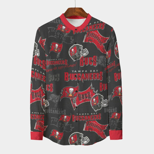 Urban Legend Tampa Bay Buccaneers Stand Collar Shirt With Long Sleeve | 110GSM Imitation Flax