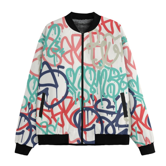Wildstyle Graffiti Artistic Urban Streetwear Fleece Bomber Jacket  Step into the heart of urban fash