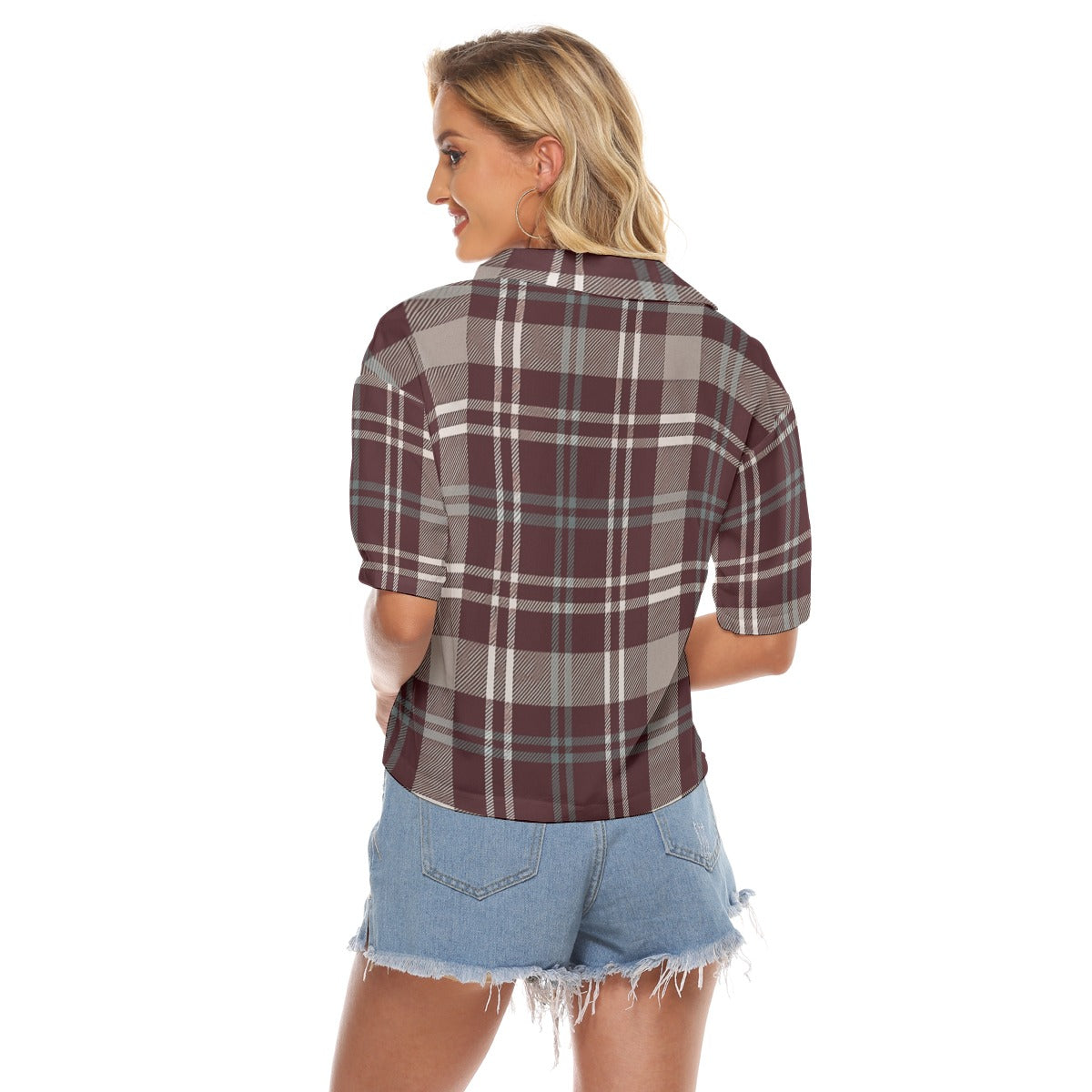 Texas Tartan Plaid A&M - Aggies  Women's V-neck Shirts