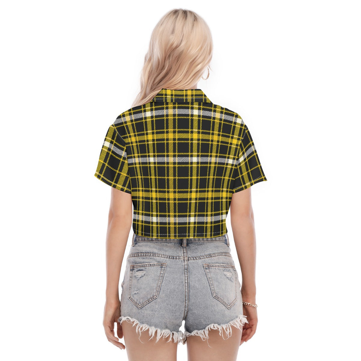 Missouri Tartan Plaid Tigers  Women's Cropped Shirt