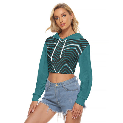 Philadelphia Football Game Day All-Over Print Women's Crop Top Hoodie|Velvet