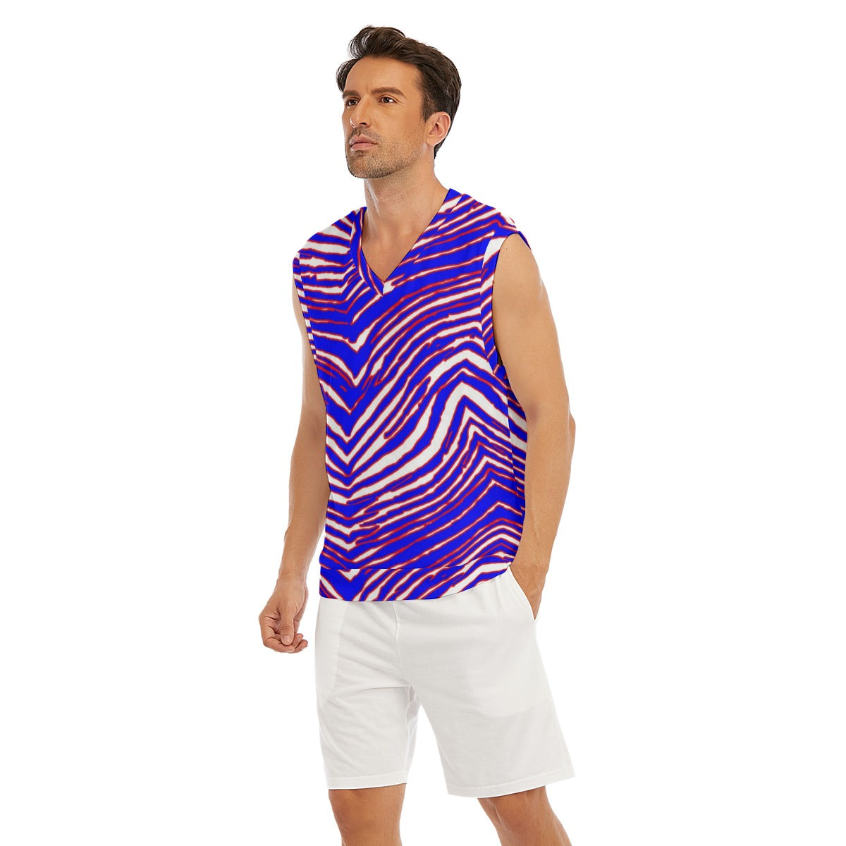 Buffalo Bills Zubaz Men's Imitation Knitted V-neck Vest