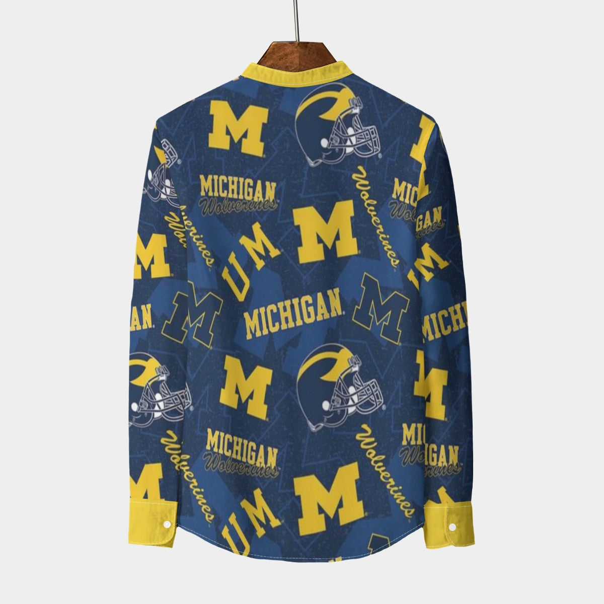 Urban Legend Michigan – Wolverines Stand Collar Shirt With Long Sleeve | 110GSM Imitation Flax