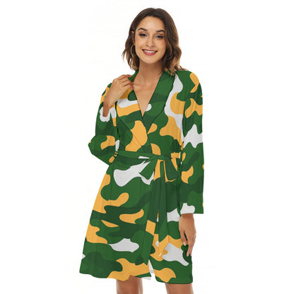 Green Bay Football Game Day All-Over Print Women's Robe