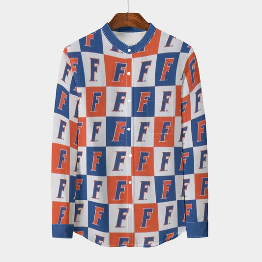 Urban Legend Florida – Gators Stand Collar Shirt With Long Sleeve | 110GSM Imitation Flax