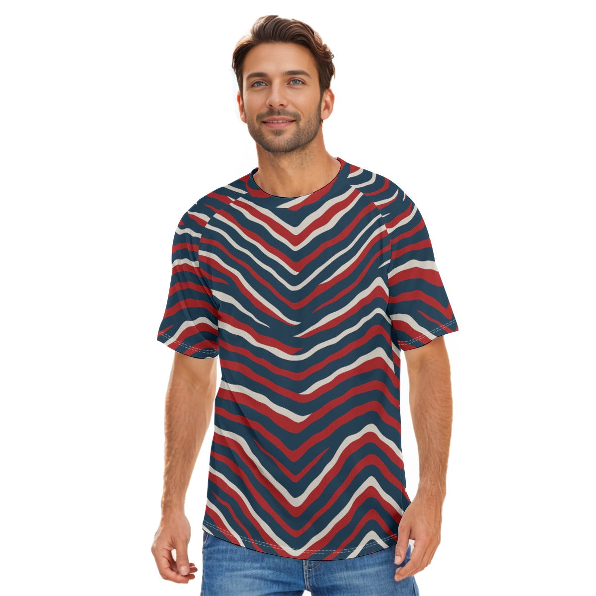 New England Football Game Day All-Over Print Men's O-neck Short Sleeve T-shirt