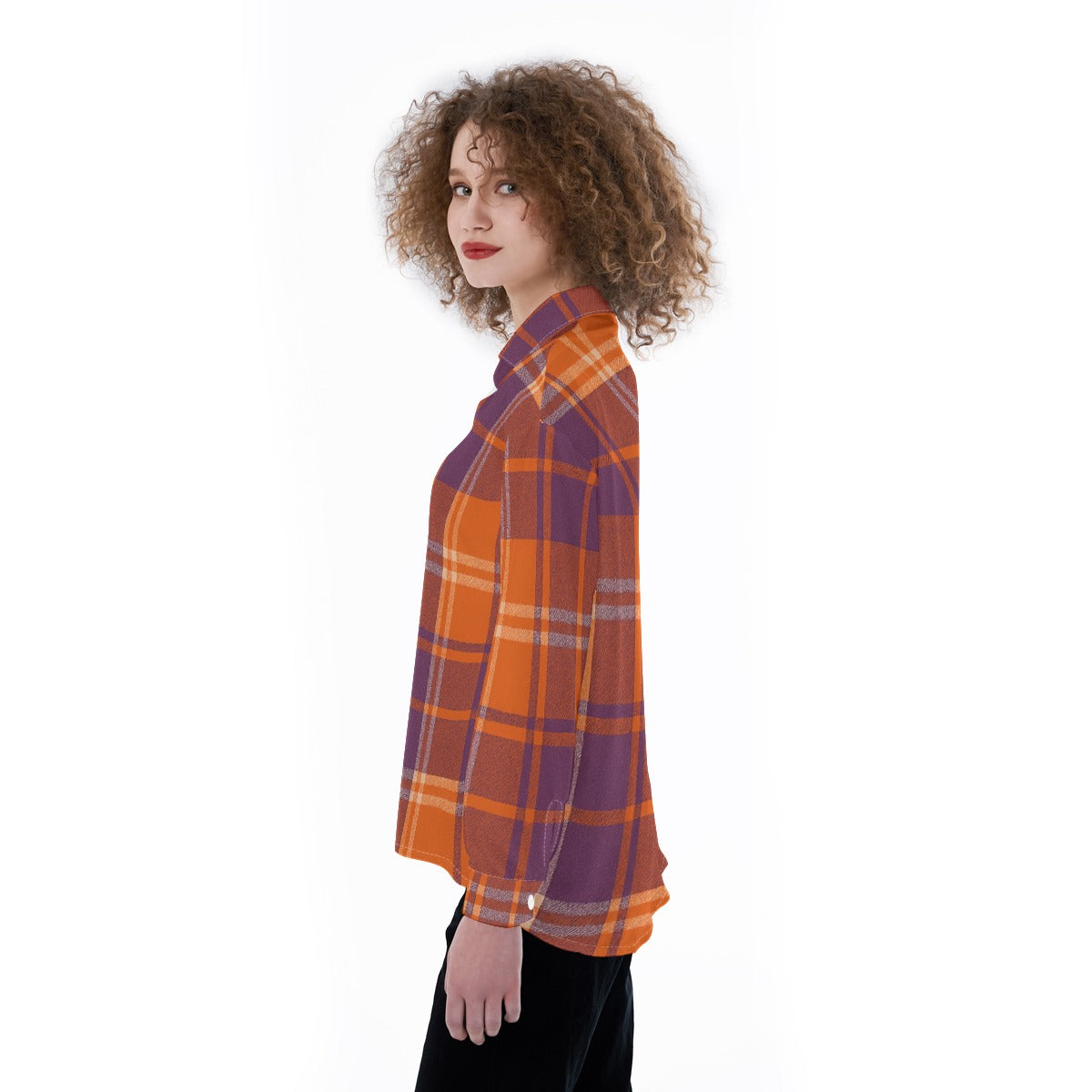 Clemson  tartan plaid  Women's Satin Shirt