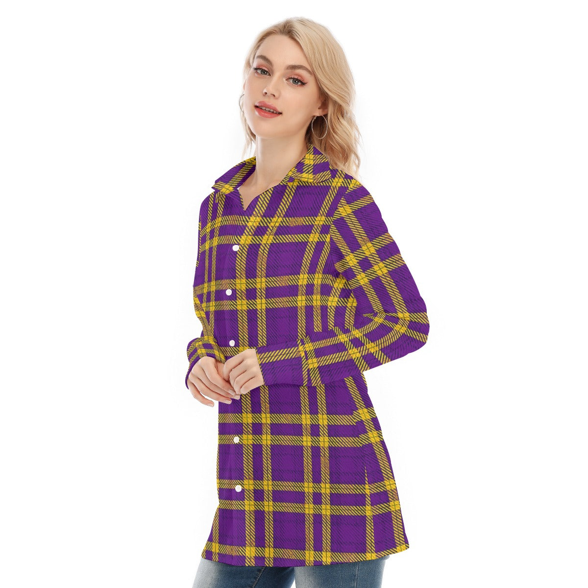 Louisiana Tartan Laid Tigers Lsu Women's Long Shirt