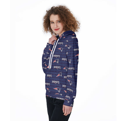 New England Football Game Day All-Over Print Women's Raglan Pullover Hoodie