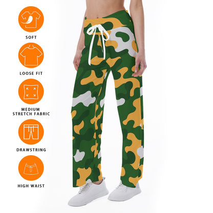Green Bay Football Game Day All-Over Print Women's High-waisted Straight-leg Trousers