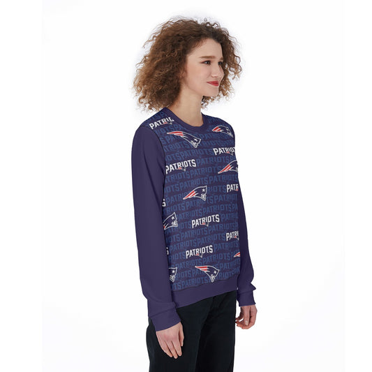 New England Football Game Day All-Over Print Women's Loose Sweatshirt