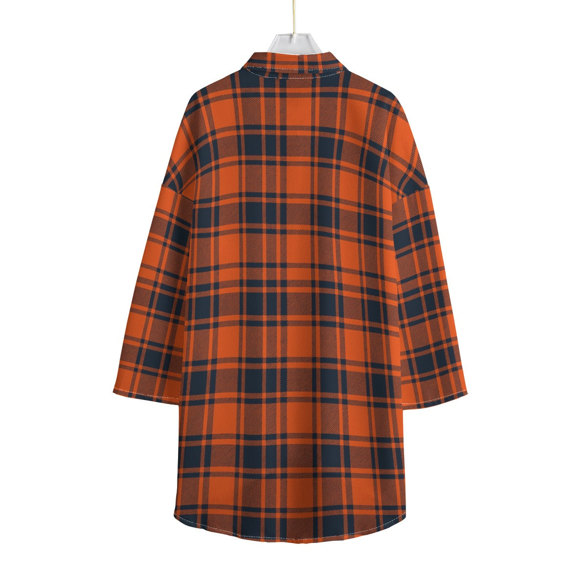 Illinois Urbana - Fighting Illini Tartan Plaid Women's Chiffon Shirt With Elbow Sleeve