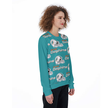 Miami Football Game Day All-Over Print Women's Loose Sweatshirt