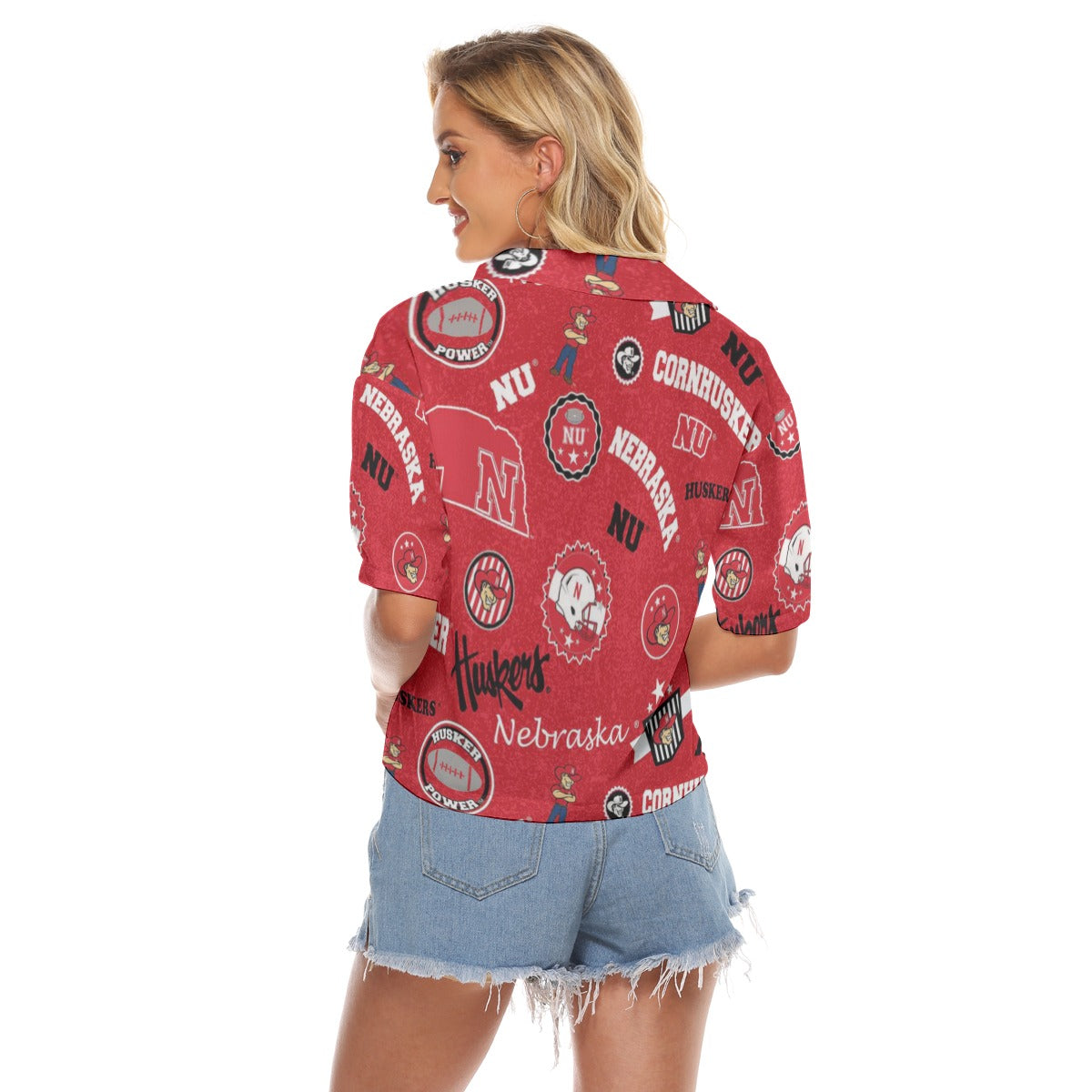 Nebraska college Women's V-neck Shirts