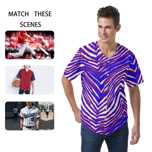 Buffalo Bills Zubaz Men's Short Sleeve Baseball Jersey