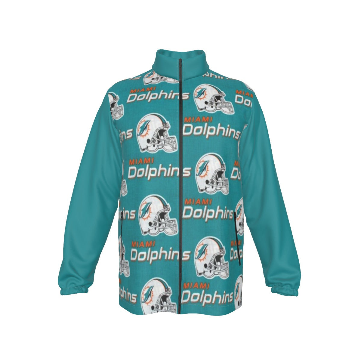Miami Football Game Day All-Over Print Men's Stand-up Collar Zip-up Windproof Jacket