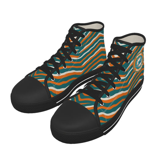 Miami Football Game Day Men's Black Sole Canvas Shoes