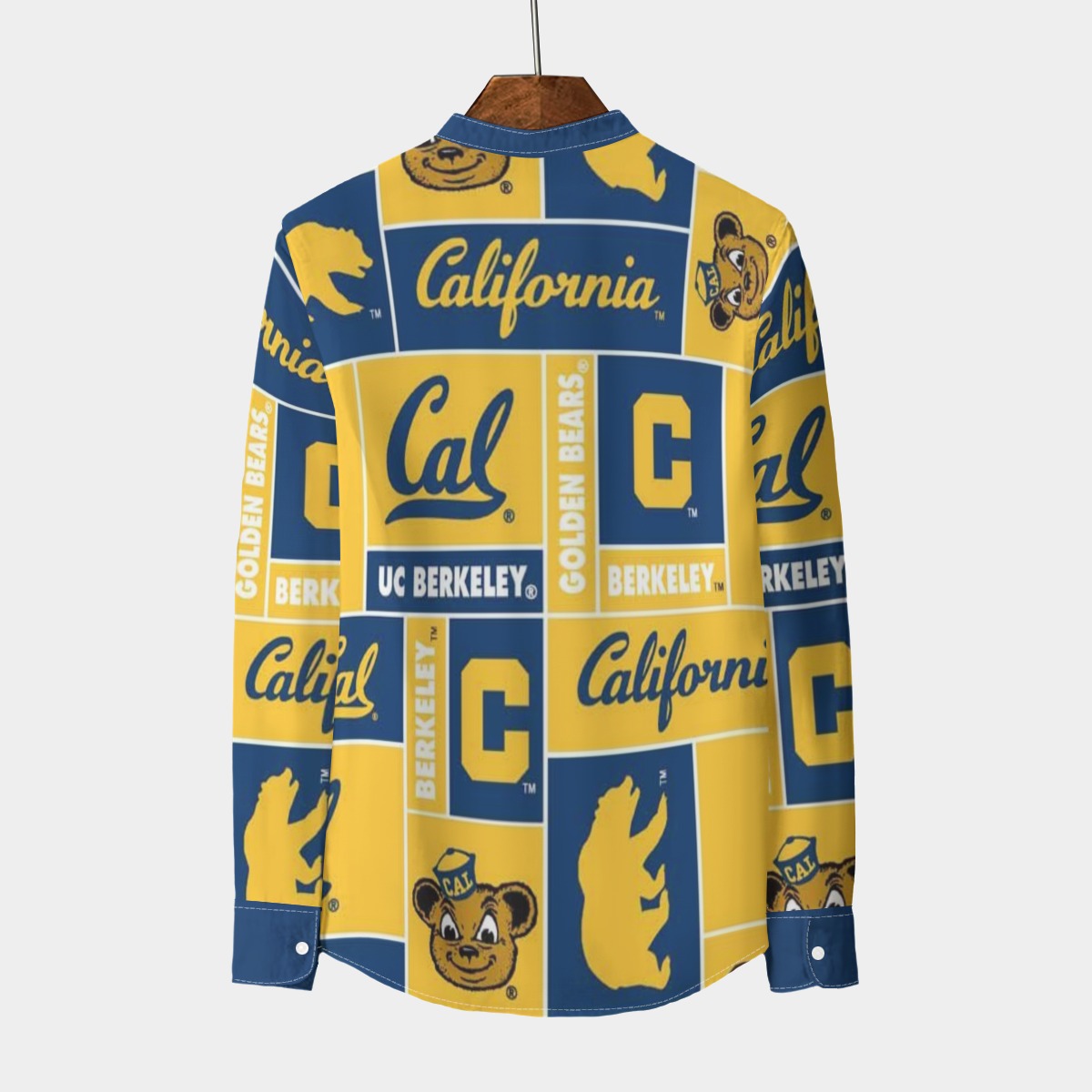 California UC Berkeley Golden Bears Stand Collar Shirt With Long Sleeve|110GSM Imitation Flax
