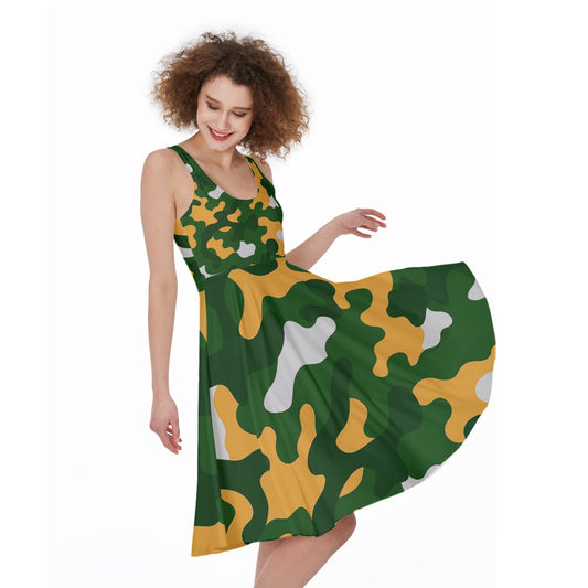 Green Bay Football Game Day All-Over Print Women's Sleeveless Dress
