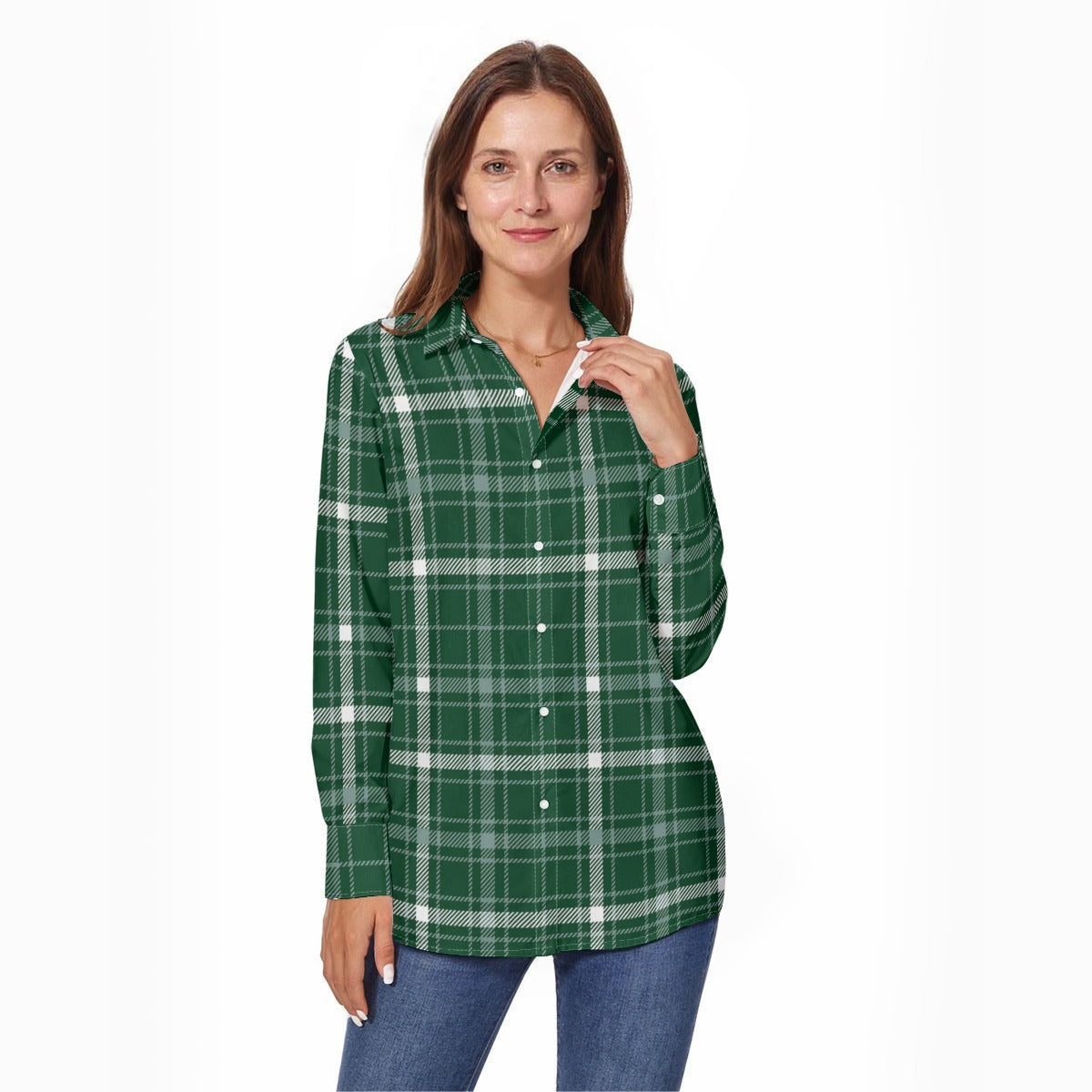 Michigan State Tartan Plaid Spartans Women's Long Sleeve Shirt