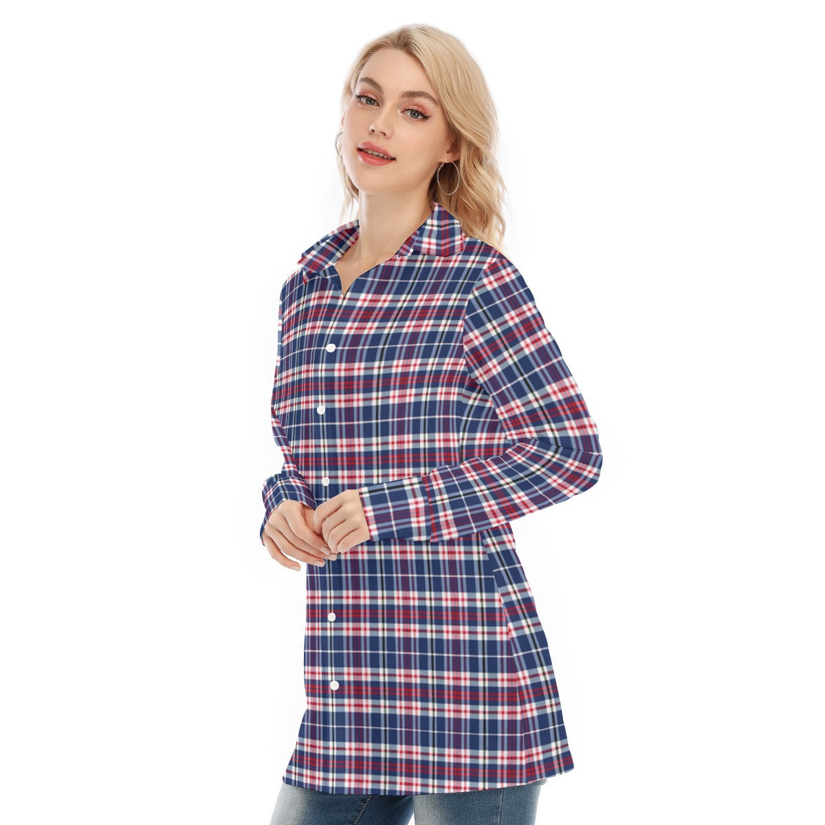 Mississippi Tartan Plaid Ole Miss Rebels Women's Long Shirt