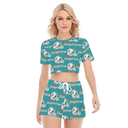 Miami Football Game Day All-Over Print Women's O-neck T-shirt Shorts Suit