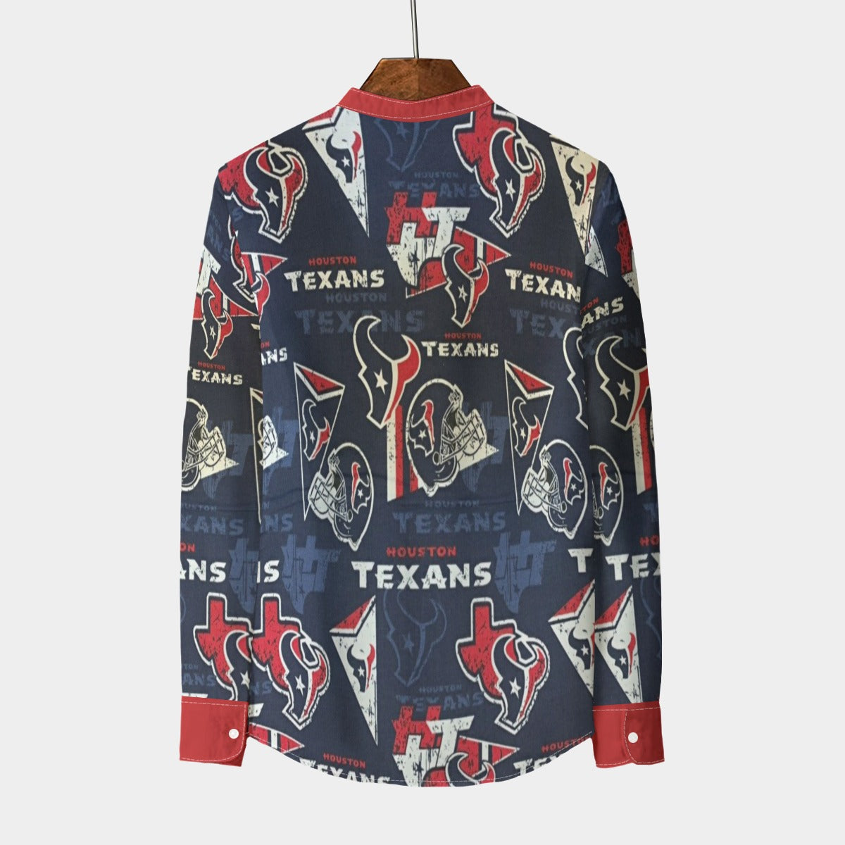 Urban Legend Houston Texans Stand Collar Shirt With Long Sleeve | 110GSM Imitation Flax
