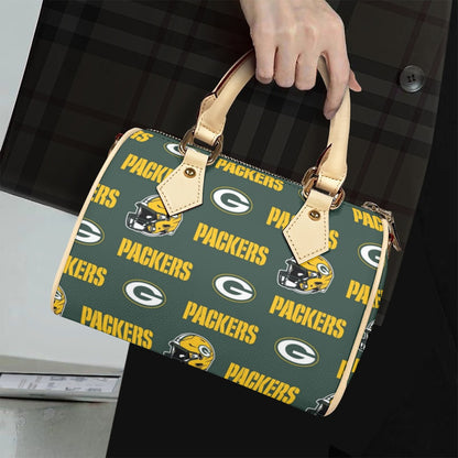 Green Bay Football Game Day Classic Barrel-Shaped PU Leather Handbag