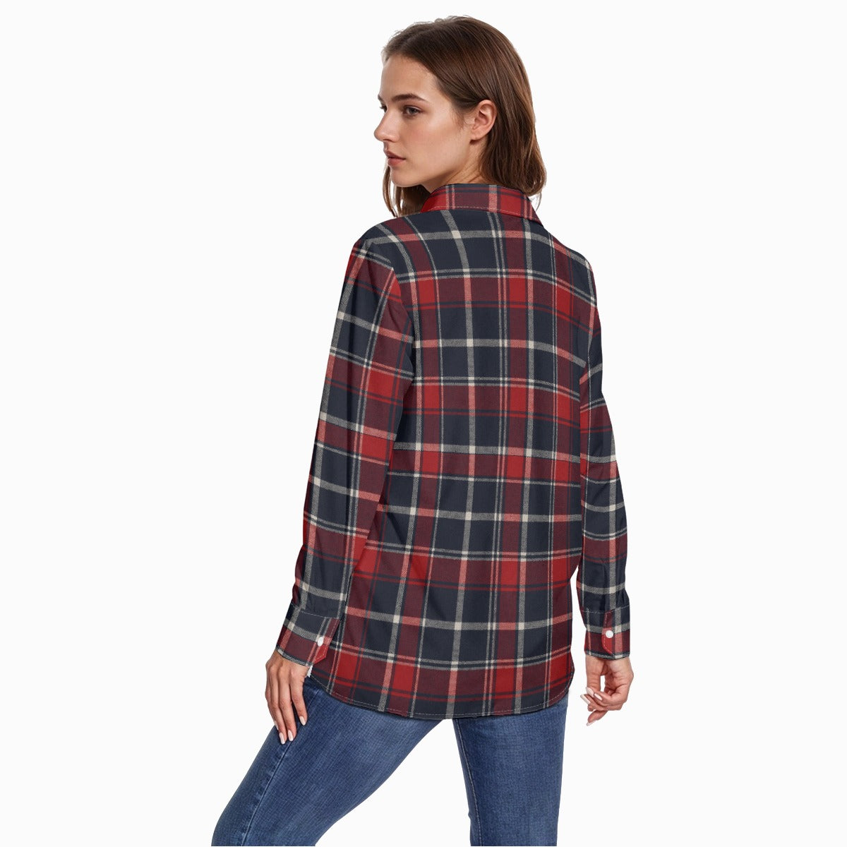 Mississippi Tartan Plaid Ole Miss Rebels Women's Comfort Shirt With Button|125GSM Cotton