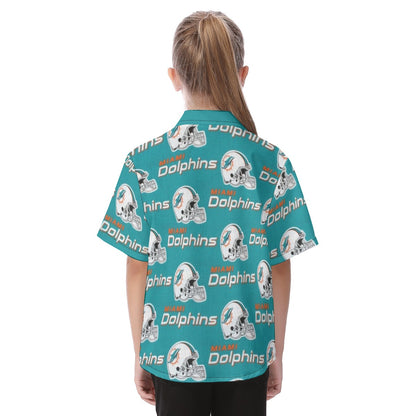 Miami Football Game Day All-Over Print Kid's Hawaiian Vacation Shirt