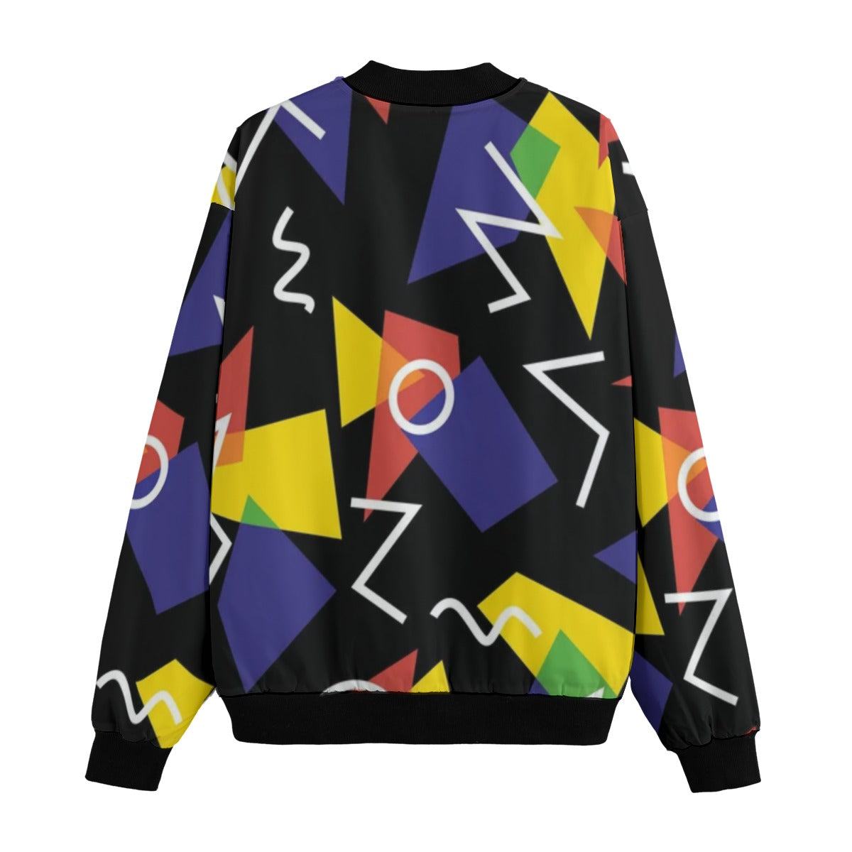 Urban Legend 90s Street Icons Abstract Seamless Geometric Pattern Fleece Bomber Jacket