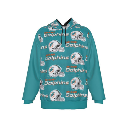 Miami Football Game Day All-Over Print Men's Heavy Fleece Raglan Hoodie
