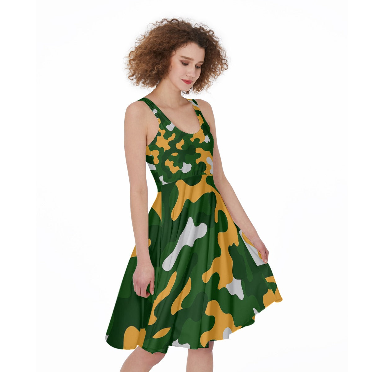 Green Bay Football Game Day All-Over Print Women's Sleeveless Dress