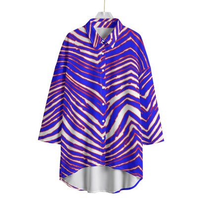Buffalo Bills Zubaz Women's Chiffon Shirt With Elbow Sleeve