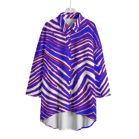 Buffalo Bills Zubaz Women's Chiffon Shirt With Elbow Sleeve