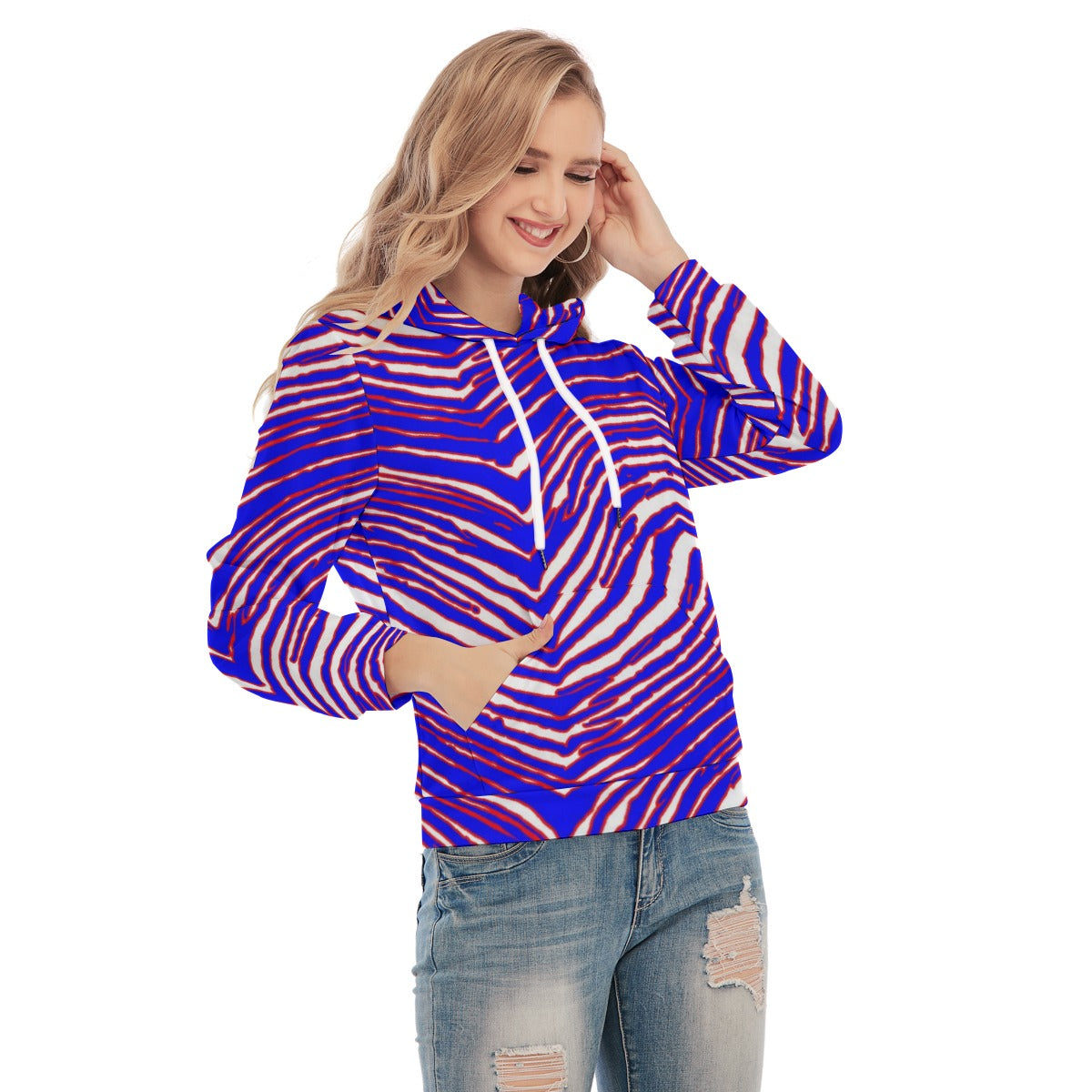 Buffalo Bills Zubaz Women's Slim Pullover Hoodie